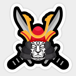 Jinrai Samurai Helmet w/swords Sticker